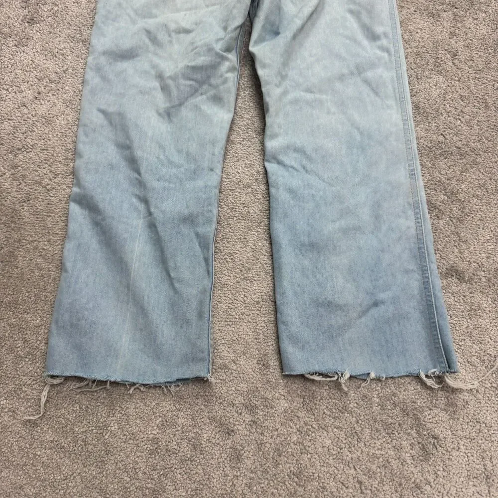 Levi's Vintage Y2K 2001 Light Wash Crop Denim Jeans Mens 34x30 Straight Leg